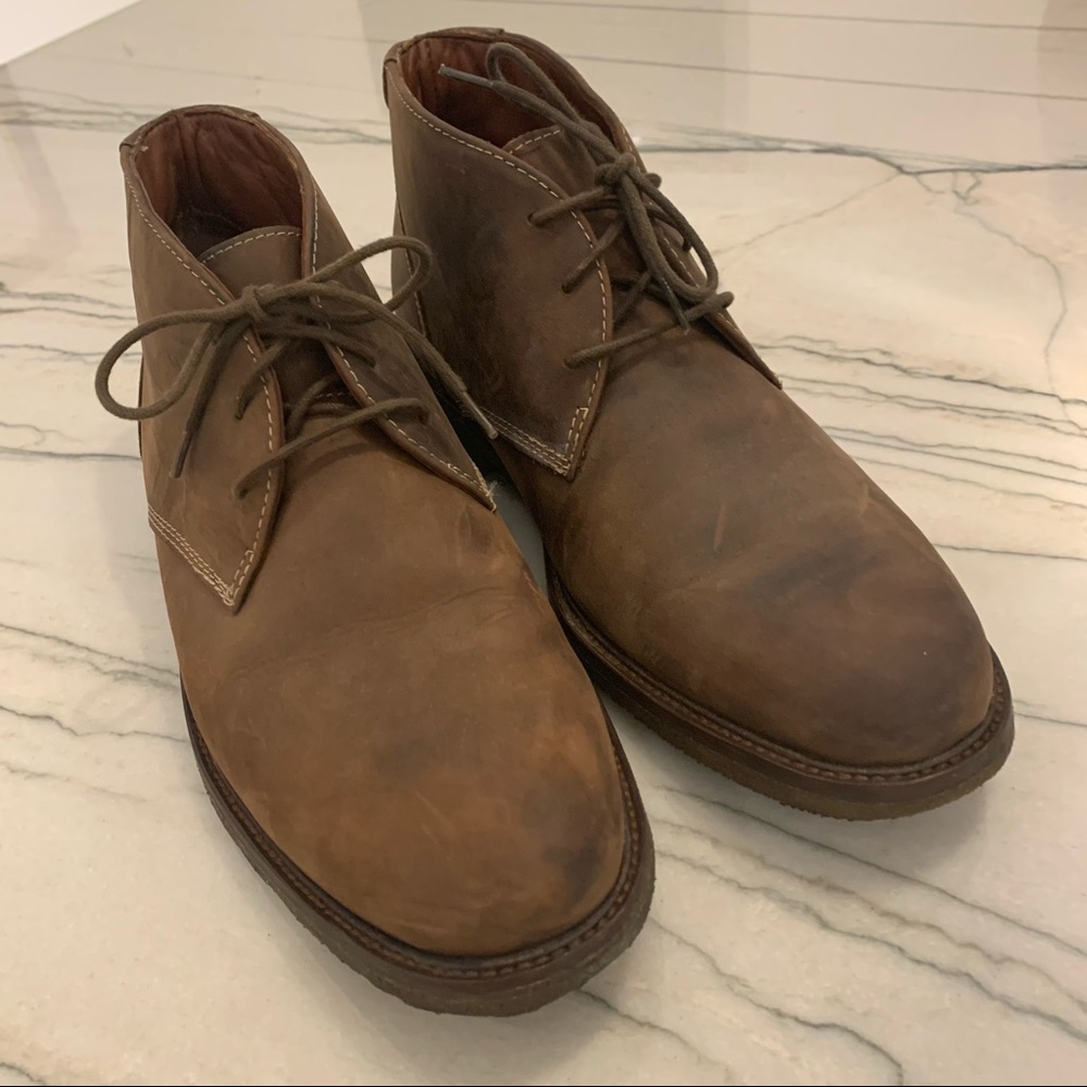Johnston & Murphy Nubuck Leather  Low Tie Boots - Picture 4 of 14